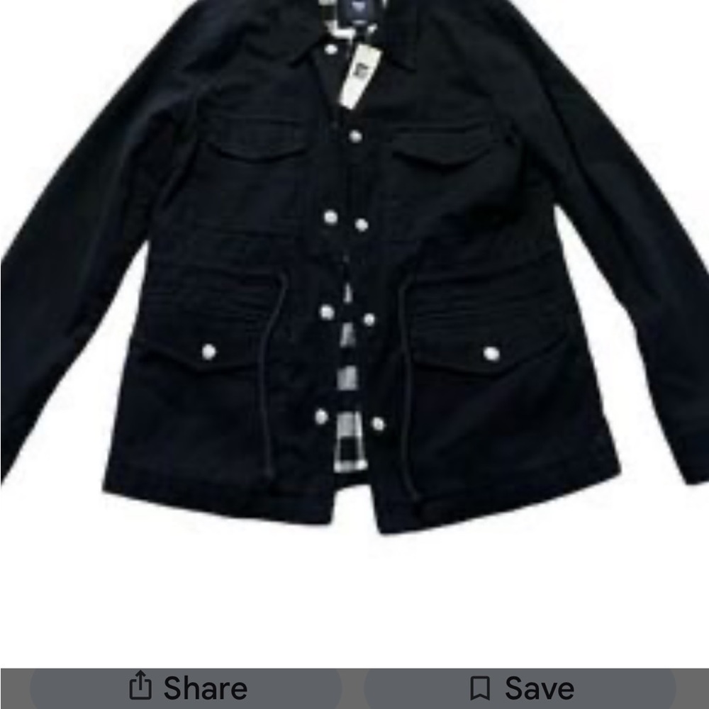 ✅ GAP Classic Black Jacket twill Utility, Size Medium - Picture 3 of 9